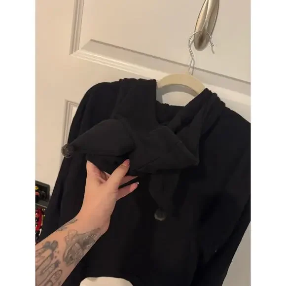 Sanrio Kuromi Black Cropped Hoodie with 3D Ears - Picture 4 of 5